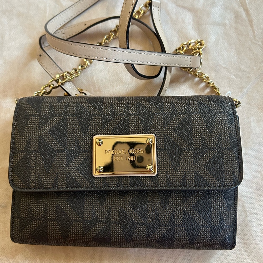 Michael Kors Black and Gold Crossbody Bag